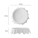 Artistic Ceramic Plate with Fluid Rim