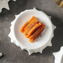 Artistic Ceramic Plate with Fluid Rim