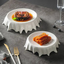 Artistic Ceramic Plate with Fluid Rim