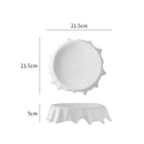 Artistic Ceramic Plate with Fluid Rim