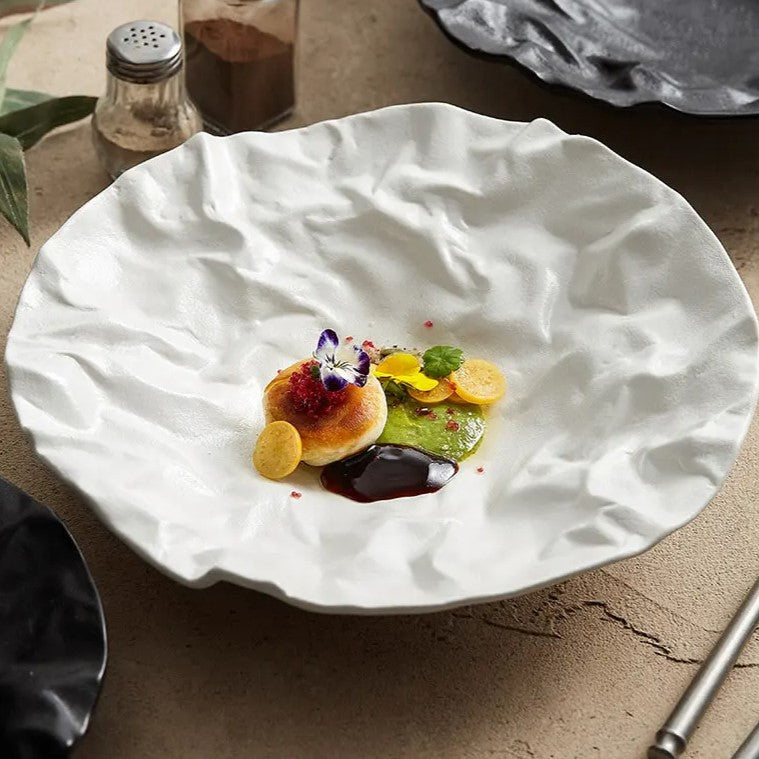 Artistic Wave-Edged Ceramic Plate