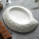 Asymmetric Fine Dining White Ceramic Plate