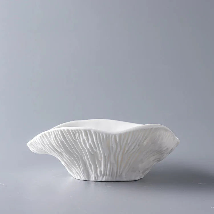 Asymmetric White Ceramic Bowl