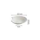 Asymmetric White Textured Ceramic Plate for Fine Dining