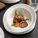 Asymmetrical White Slanted Bowl Plate for Modern Dining