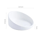 Asymmetrical White Slanted Bowl Plate for Modern Dining