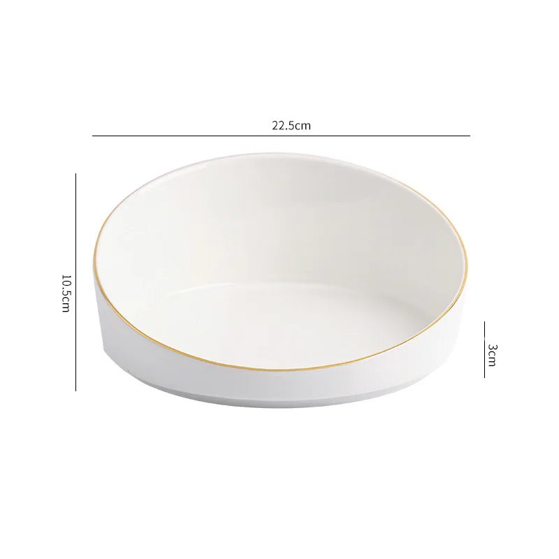 Asymmetrical White Slanted Bowl Plate for Modern Dining