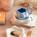 Blue Irregular Ceramic Coffee Mug