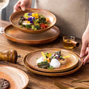 Brown Reactive Glaze Ceramic Dinner Plate