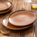 Brown Reactive Glaze Ceramic Dinner Plate