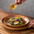 Brown Reactive Glaze Ceramic Dinner Plate