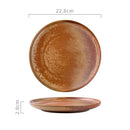 Brown Reactive Glaze Ceramic Dinner Plate