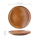 Brown Reactive Glaze Ceramic Dinner Plate