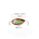 Brown and Green Glaze Oval Pasta Bowl