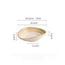 Brown and Green Glaze Oval Pasta Bowl
