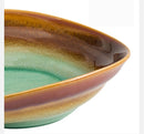 Brown and Green Glaze Oval Pasta Bowl