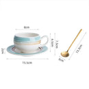 Brushstroke Ceramic Coffee Cup and Saucer, Round, 8 cm
