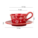 Ceramic Coffee Cup and Saucer, Irregular, Fern Pattern