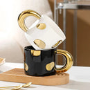 Ceramic Coffee Mug, Metallic Accents, Round Handle