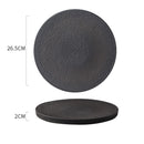 Ceramic Flat Steak Plate White and Black