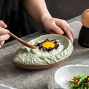 Ceramic Serving Bowl Leaf Shaped