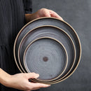 Charcoal Grey Ceramic Serving Plate