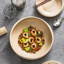 Deep Rounded Beige Ceramic Plate