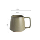 Earth Tone Ceramic Coffee Mug, Square Handle, Multiple Colours