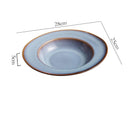 Earth Tone Ceramic Glazed Soup Pasta Plate