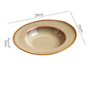 Earth Tone Ceramic Glazed Soup Pasta Plate