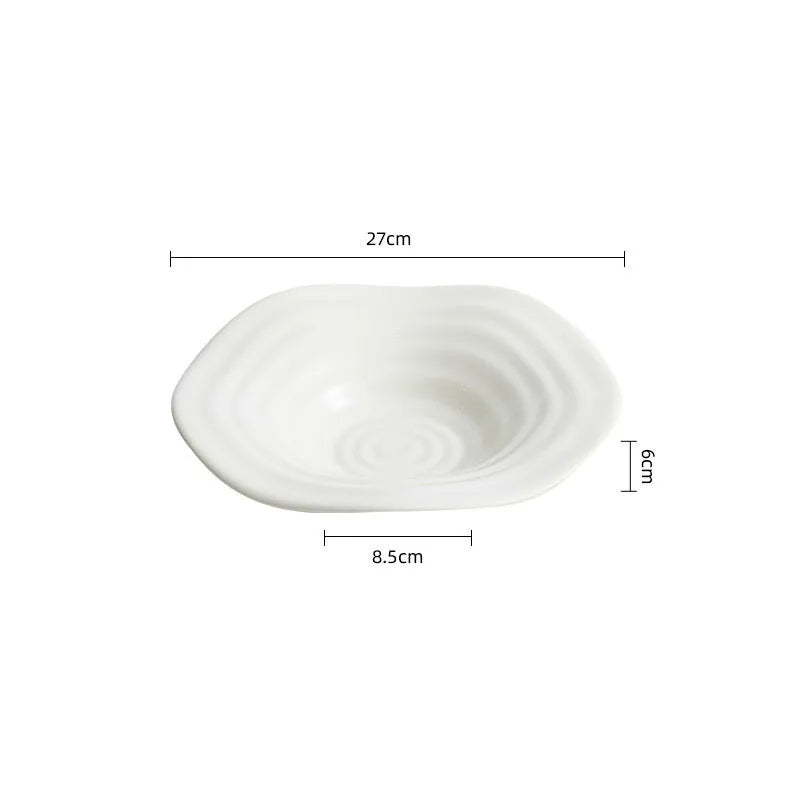 Elegant Wavy Edged Ceramic Plate