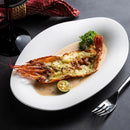 Elegant White Oval Ceramic Plate