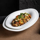 Elegant White Oval Ceramic Plate