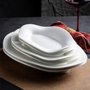 Elegant White Oval Ceramic Plate