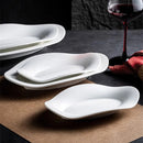 Elegant White Oval Ceramic Plate