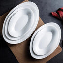 Elegant White Oval Ceramic Plate