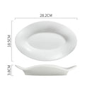 Elegant White Oval Ceramic Plate