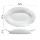 Elegant White Oval Ceramic Plate