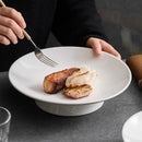 Elegant White Pedestal Plate for Fine Dining