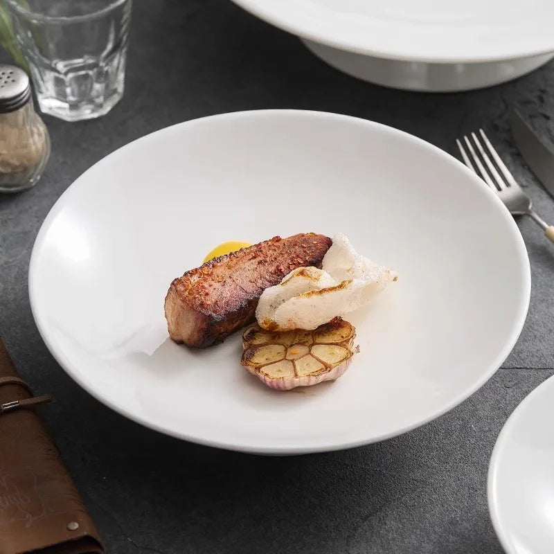 Elegant White Pedestal Plate for Fine Dining