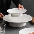 Elegant White Pedestal Plate for Fine Dining