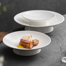 Elegant White Pedestal Plate for Fine Dining