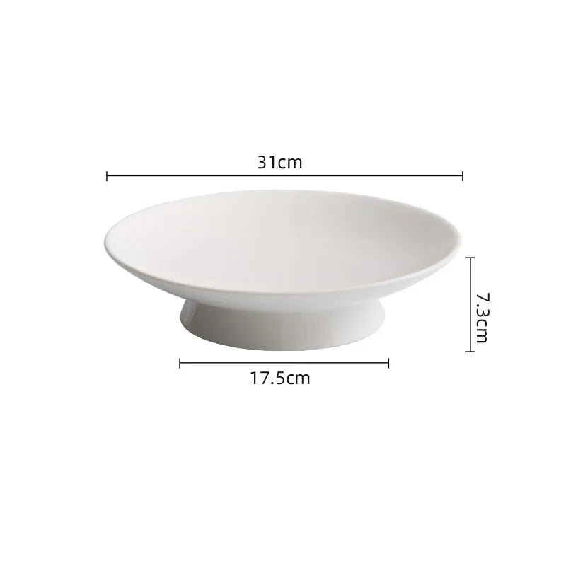 Elegant White Pedestal Plate for Fine Dining