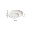 Elegant White Porcelain Plate with Sauce Dip Feature