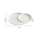 Elegant White Porcelain Plate with Sauce Dip Feature
