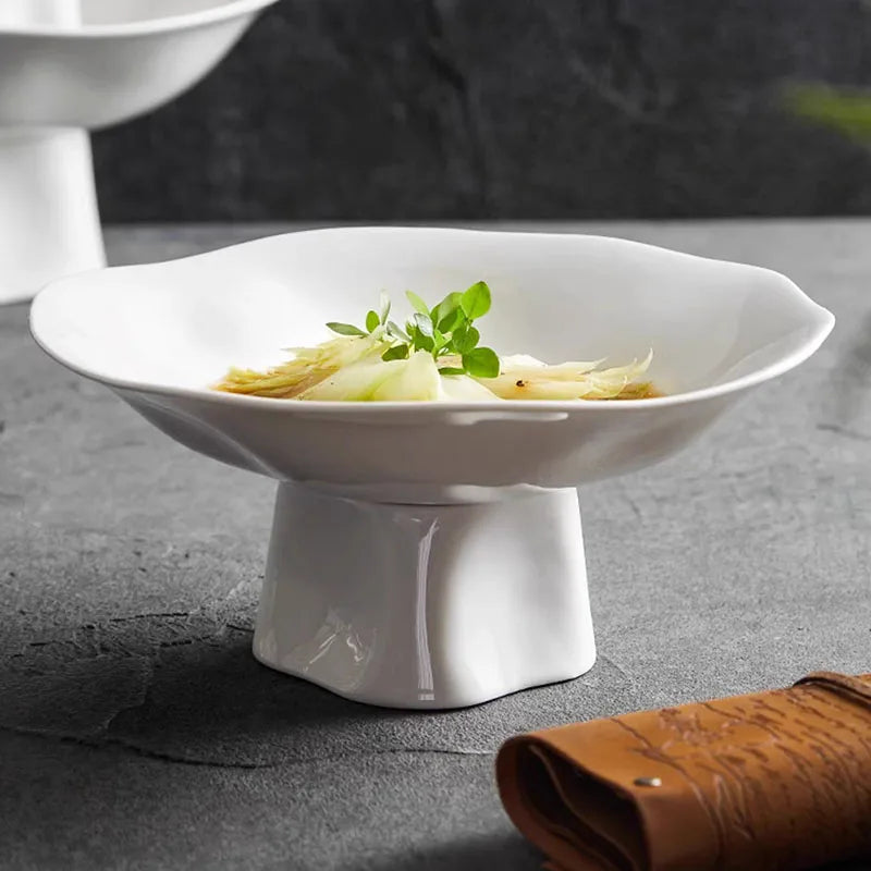 Elevated Pedestal Ceramic Plate