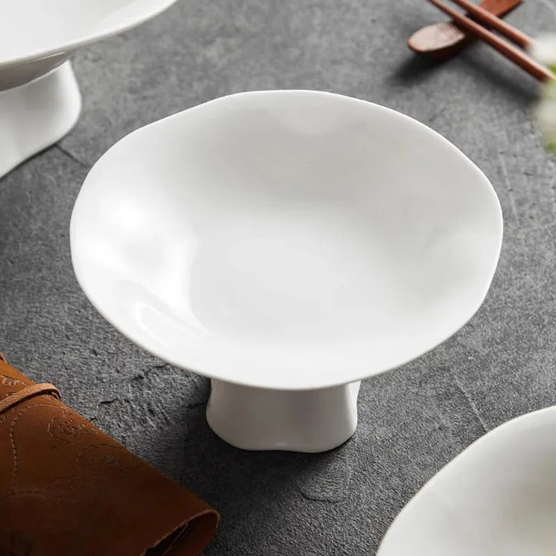 Elevated Pedestal Ceramic Plate