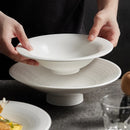 Elevated White Ceramic Pedestal Plate