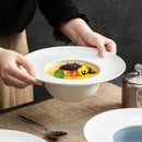 Elevated White Ceramic Soup Plate