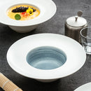 Elevated White Ceramic Soup Plate